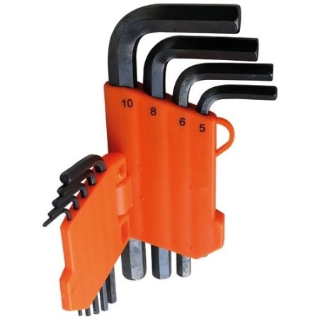 Cle male hexagonales x 9 avec porte outils