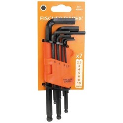 Cle male hexagonale a boules avec porte outils x7