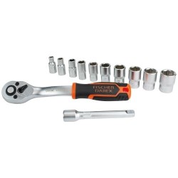 Coffret de 10 douilles 1/4 et clé à cliquet