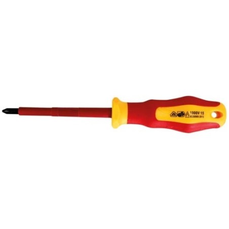 Tournevis isole 1000 volts vde ph2 x 100 mm x 6 mm vde100v
