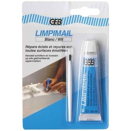 Retouche émail Limpimail tube 20ml sous blister blanc