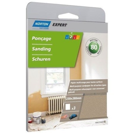Papier abrasif multiusages grain 80 x3 SC