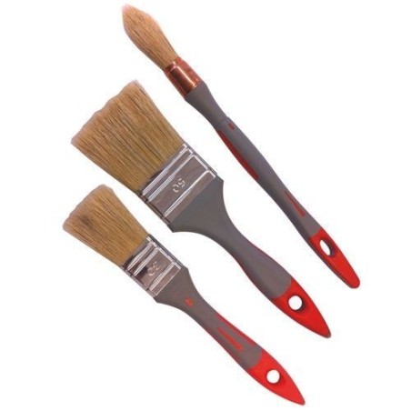 Pinceau bi-matière toute peinture lot de 3 en cross