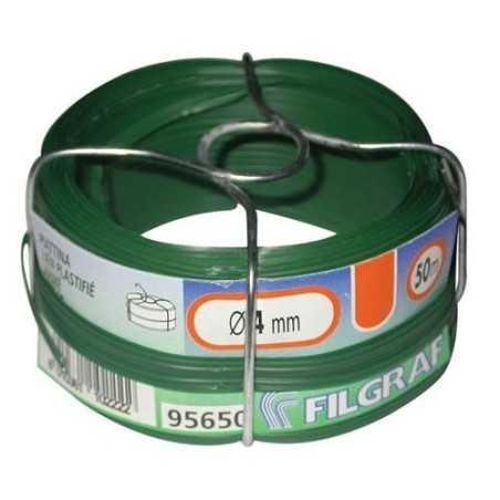 Lien plastifié plat vert bobine 50m ø80 mm