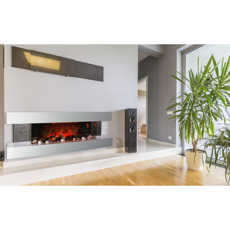 Cheminée électrique design Lounge 3XL Blanche