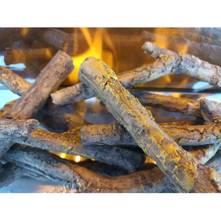 Lot de 5 bûches décoratives pour cheminée électrique