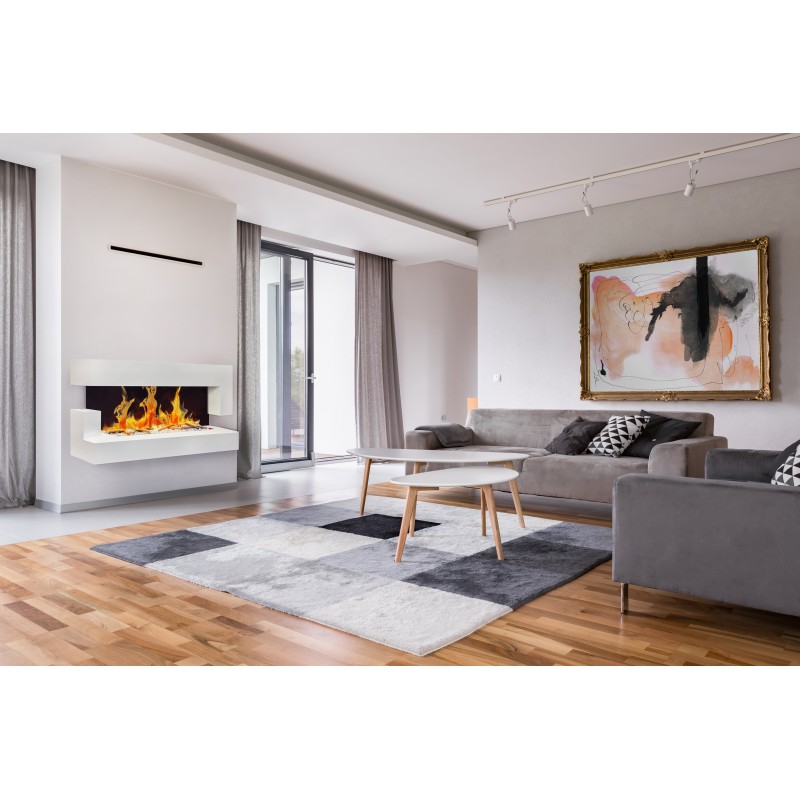 Cheminée décorative design Quartz Blanche