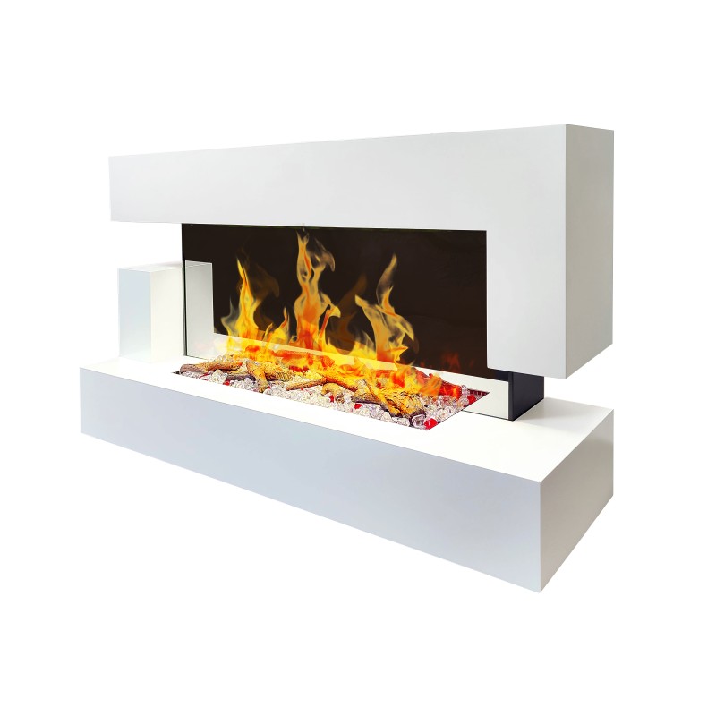 Cheminée décorative design Quartz Blanche