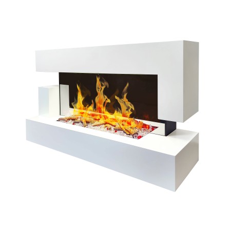 Cheminée décorative design Quartz Blanche
