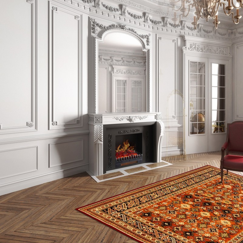 Foyer à buches avec effet flamme et chauffage 2000W