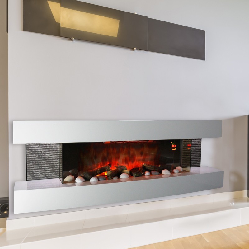 Cheminée électrique design Lounge 3XL Blanche
