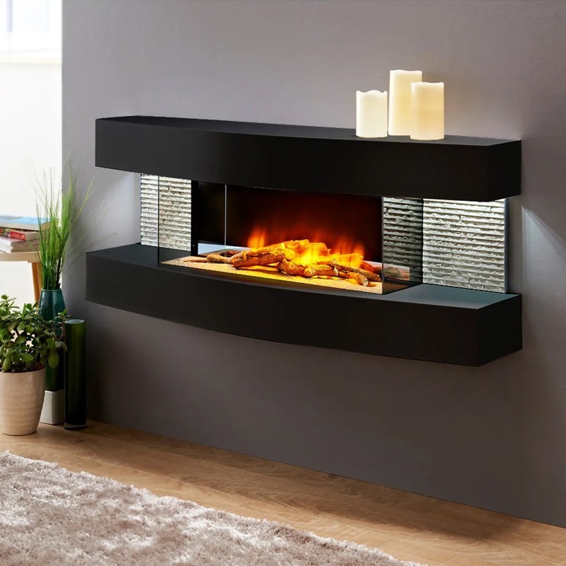 Cheminée électrique design Lounge noire