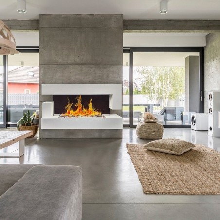 Cheminée décorative design Quartz Blanche