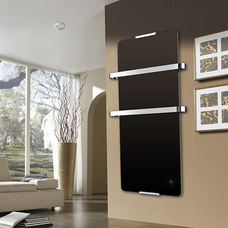 Radiateur sèche serviette Noir 900W avec thermostat électronique